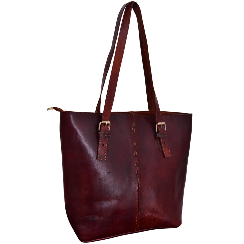 Sac Marrakech en cuir marron FAYROS